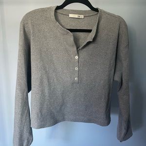 Aritzia Wilfred Free Ribbed Crop Shirt